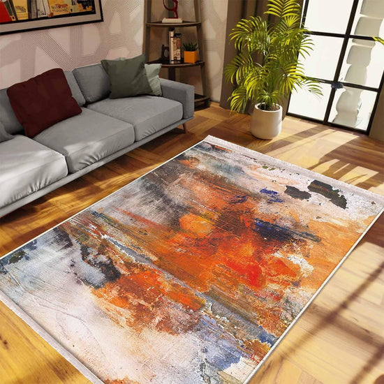 Colorful Watercolor Modern Design Area Rug Runner, Geometric Abstract Carpet, Unique Room Mat, Washable Anti-Slip Rug with pillow case gift