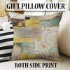 Yellow Green Brown Modern Design Area Rug Runner, Geometric Accent Carpet, Unique Room Mat, Washable Anti-Slip Rug with pillow case gift
