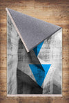 Blue Gray Arrow Modern Design Area Rug Runner, Geometric Abstract Carpet, Unique Room Mat, Washable Anti-Slip Rug with pillow case gift