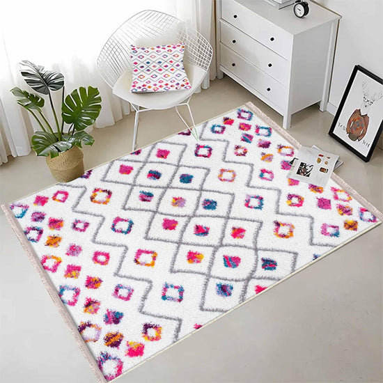 Colorful Nordic Modern Design Area Rug Runner, Geometric Accent Carpet, Unique Room Mat, Washable Anti-Slip Rug with pillow case gift