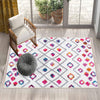 Colorful Nordic Modern Design Area Rug Runner, Geometric Accent Carpet, Unique Room Mat, Washable Anti-Slip Rug with pillow case gift