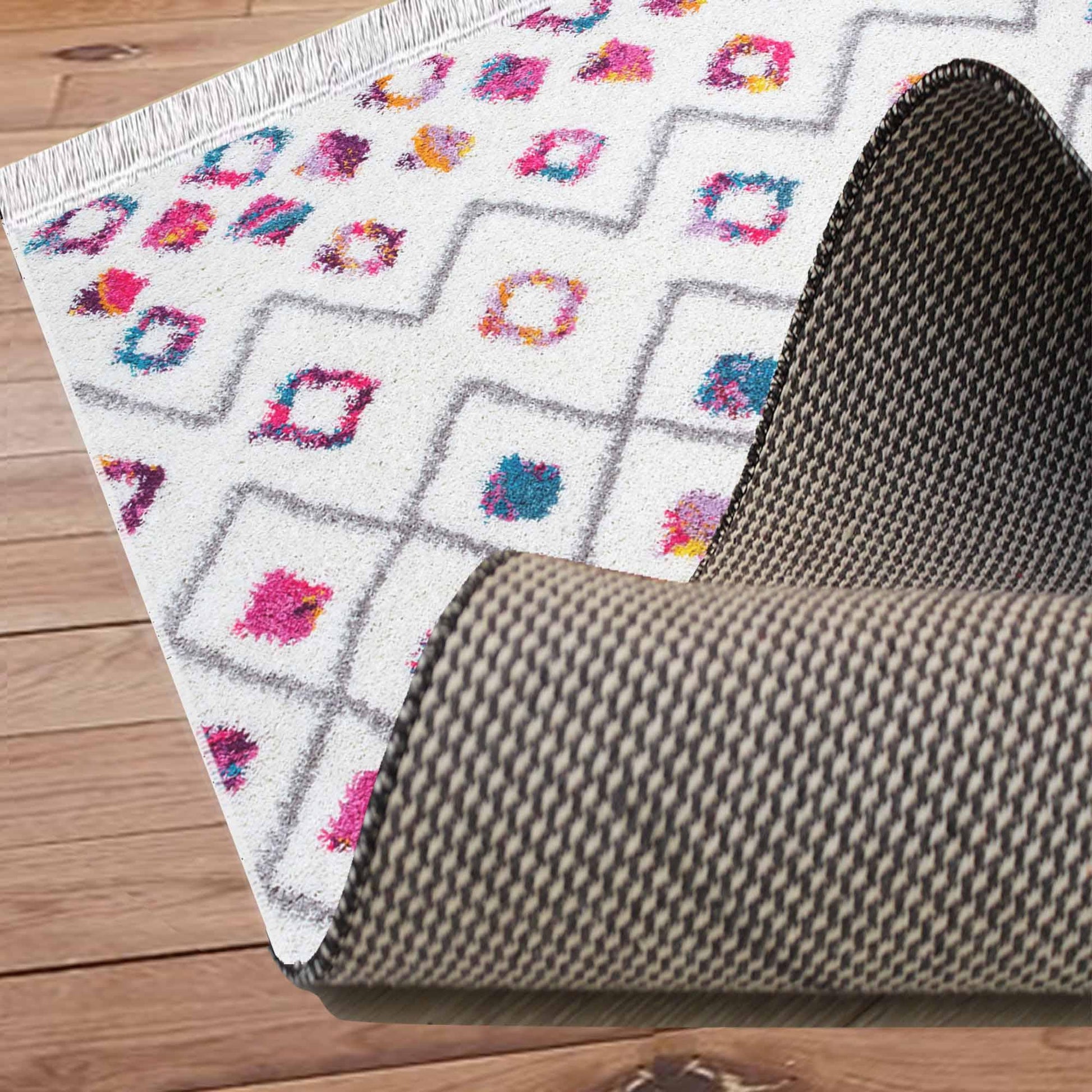 Colorful Nordic Modern Design Area Rug Runner, Geometric Accent Carpet, Unique Room Mat, Washable Anti-Slip Rug with pillow case gift