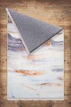 Orange Gray Marble Runner Rug, Modern Geometric Accent Carpet, Washable Anti-Slip Area Rug with Pillowcase Gift