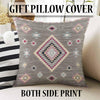 Gray Pink Aztec Modern Design Area Rug Runner, Geometric Accent Carpet, Unique Room Mat, Washable Anti-Slip Rug with pillow case gift