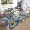Peacock Feathers Modern Design Area Rug Runner, Accent Carpet, Unique Room Mat, Washable Anti-Slip Rug with pillow case gift