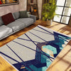 Gray Green Modern Design Area Rug Runner, Geometric Accent Carpet, Unique Room Mat, Washable Anti-Slip Rug with pillow case gift