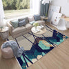 Gray Green Modern Design Area Rug Runner, Geometric Accent Carpet, Unique Room Mat, Washable Anti-Slip Rug with pillow case gift