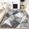 Gray White Black Modern Design Area Rug Runner, Geometric Accent Carpet, Unique Room Mat, Washable Anti-Slip Rug with pillow case gift