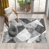 Gray White Black Modern Design Area Rug Runner, Geometric Accent Carpet, Unique Room Mat, Washable Anti-Slip Rug with pillow case gift