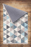 Blue Gray Triangle Geometric Design Area Rug Runner, Modern Accent Carpet, Unique Room Mat, Washable Anti-Slip Rug with pillow case gift