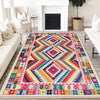 Colorful Aztec Ethnic Geometric Design Area Rug Runner, Modern Accent Carpet, Unique Room Mat, Washable Anti-Slip Rug with pillow case gift
