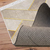 Brown Yellow Lines Geometric Design Area Rug Runner, Modern Accent Carpet, Unique Room Mat, Washable Anti-Slip Rug with pillow case gift
