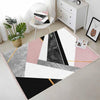 Pink Black Gray Geometric Design Area Rug Runner, Modern Accent Carpet, Unique Room Mat, Washable Anti-Slip Rug with pillow case gift