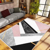 Pink Black Gray Geometric Design Area Rug Runner, Modern Accent Carpet, Unique Room Mat, Washable Anti-Slip Rug with pillow case gift