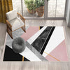 Pink Black Gray Geometric Design Area Rug Runner, Modern Accent Carpet, Unique Room Mat, Washable Anti-Slip Rug with pillow case gift