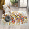 Colorful Cubes Geometric Design Area Rug Runner, Modern Accent Carpet, Unique Room Mat, Washable Anti-Slip Rug with pillow case gift