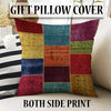 Colorful Patchwork Design Kilim Area Rug Runner, Boho Accent Carpet, Unique Room Mat, Washable Anti-Slip Rug with pillow case gift