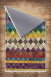 Colorful Retro Patchwork Design Kilim Area Rug Runner, Boho Accent Carpet, Unique Room Mat, Washable Anti-Slip Rug with pillow case gift