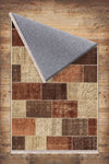 Brown Retro Kilim Area Rug Runner, Boho Patchwork Accent Carpet, Washable Anti-Slip Hallway Mat with Free Pillow Case Gift