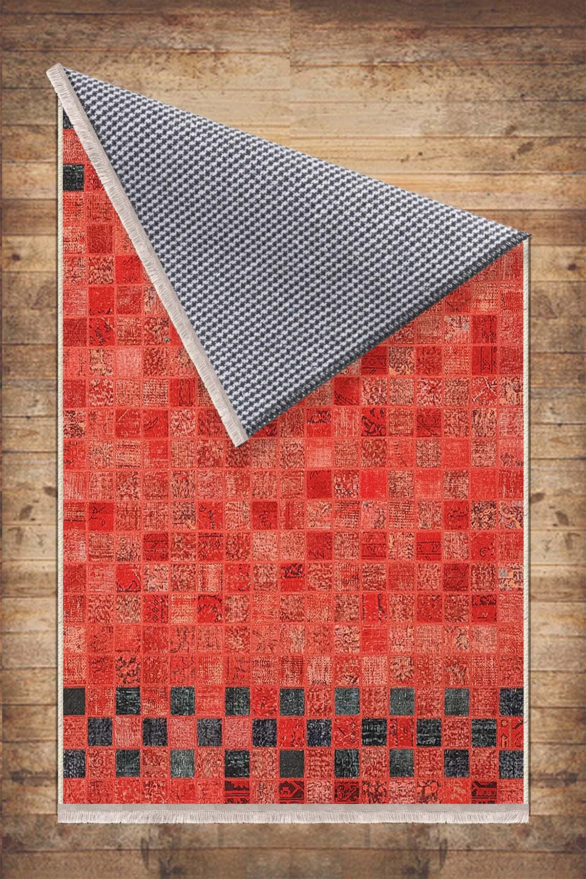 Orange Retro Patchwork Design Kilim Area Rug Runner, Boho Accent Carpet, Unique Room Mat, Washable Anti-Slip Rug with pillow case gift