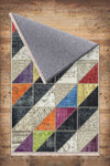 Colorful Geometric Patchwork Design Kilim Area Rug Runner, Boho Accent Carpet, Unique Room Mat, Washable Anti-Slip Rug with pillow case gift