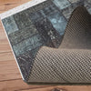 Dark Black Blue Patchwork Design Kilim Area Rug Runner, Boho Accent Carpet, Unique Room Mat, Washable Anti-Slip Rug with pillow case gift