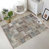 Brown Gray Retro Patchwork Design Kilim Area Rug Runner, Boho Accent Carpet, Unique Room Mat, Washable Anti-Slip Rug with pillow case gift