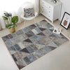 Gray Geometric Patchwork Design Kilim Area Rug Runner, Boho Accent Carpet, Unique Room Mat, Washable Anti-Slip Rug with pillow case gift