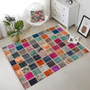 Colorful Ethnic Patchwork Design Kilim Area Rug Runner, Boho Accent Carpet, Unique Room Mat, Washable Anti-Slip Rug with pillow case gift