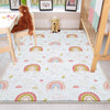 Round Rainbow Boho Nursery Room Rug | Bestselling Kids Room Rugs|Handmade Kid&#39;s Carpets|Handmade Kids Room Rug | Cute Rainbow Baby Rugs