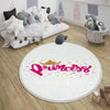 White Pink Princess Nursery Room Rug, Cute Rug For Kids Room, Playground Rug, Baby Rug, Nursery Decor with pillow case gift