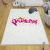 Round White Pink Princess Nursery Room Rug, Cute Rainbow Rug For Kids Room, Playground Rug, Baby Rug, Nursery Decor with pillow case gift