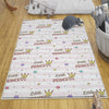 Round Princess Writen Nursery Room Rug, Cute Girl Rug For Kids Room, Playground Rug, Baby Rug, Nursery Decor with pillow case gift