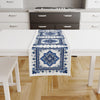 Table Runner Blue Ethnic Ottoman Turkish Pattern, Authentic Retro Farmhouse Home Decor, Traditional Textile Accent