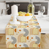Table Runner Yellow Orange Minimal Bohemian Pattern, Retro Farmhouse Decor, Traditional Textile Accent for Dining & Home