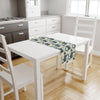 Table Runner Blue Green Gray Trees Pattern, Natural Farmhouse Decor, Traditional Textile Accent for Dining & Home