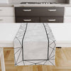 Table Runner Black Gray Geometric Lines Pattern, Dining Room Decor, Traditional Textile Accent for Dining Home