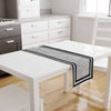 Table Runner Gray Watercolor Geometric Black Border Lines, Traditional Dining Room Decor, Textile Accent for Home Table