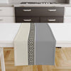 Table Runner Gray Cream Greek Key Pattern Modern Traditional Dining Room Decor Textile Accent