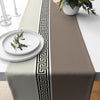 Table Runner Cream Brown Greek Key Pattern Modern Traditional Dining Room Decor Textile Accent