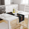 Table Runner Colorful Birds Design on Black Background Pattern Modern Dining Room Decor Textile Accent