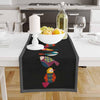 Table Runner Colorful Birds Design on Black Background Pattern Modern Dining Room Decor Textile Accent