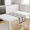 Table Runner Colorful Birds Design on Gray Background Pattern Modern Dining Room Decor Textile Accent