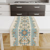 Table Runner Authentic Ethnic Retro Blue Cream Ottoman Turkish Floral, Vintage Dining Room Decor, Textile Accent, Unique Home Decoration