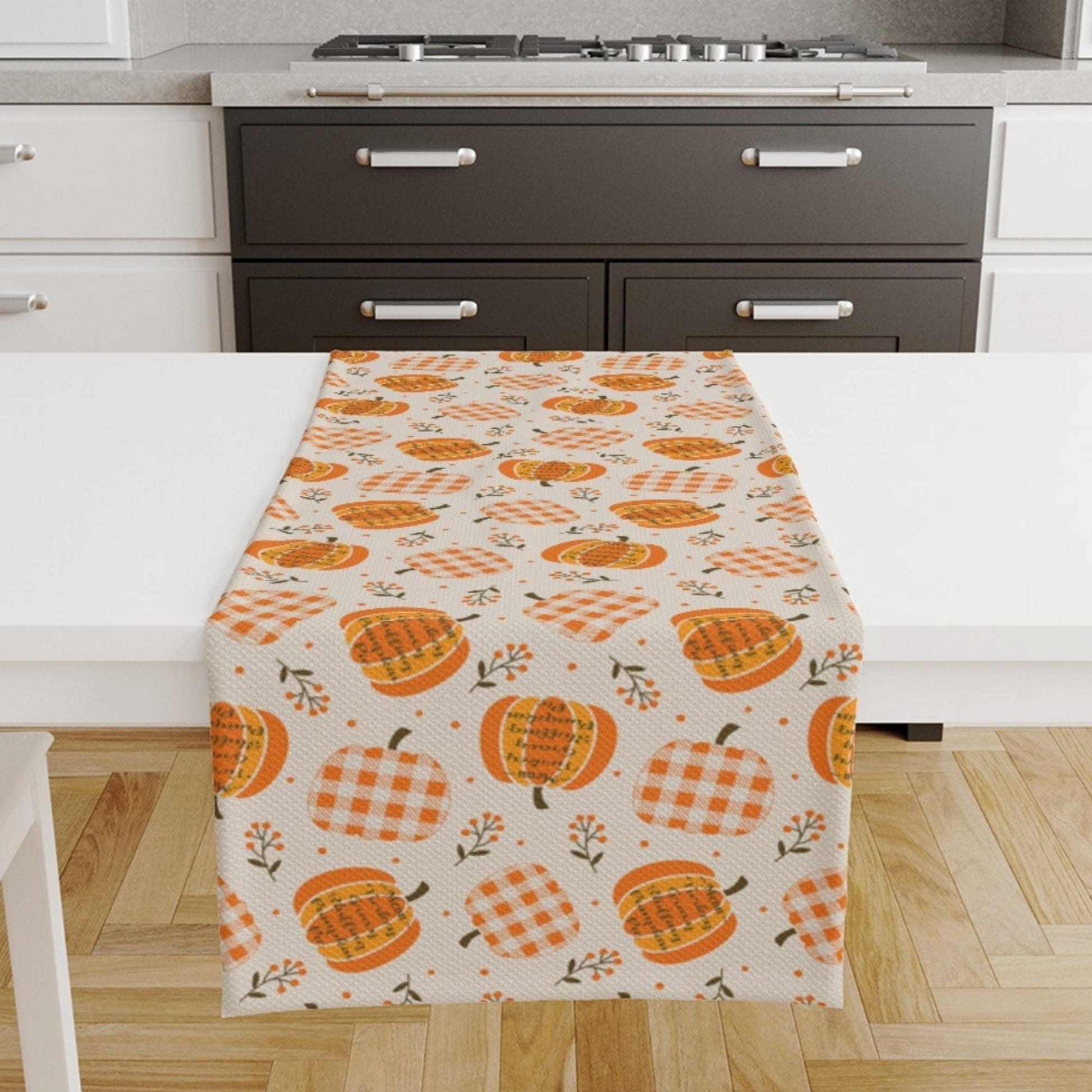 Table Runner Fall Autumn Pumpkins Halloween Dining Room Decor Unique Textile Accent Home Decoration