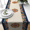 Table Runner Vintage Turkish Ottoman Floral Blue Orange Cream Ethnic Dining Room Decor Textile Accent Home Decoration