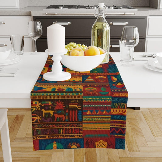 Table Runner Colorful Aztec Tribal Kilim Vintage Retro Ethnic Dining Room Decor Textile Accent Home Decoration
