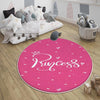 Round Pink Princess  Child Room Rug, Cute Girl Rug For Kids Room, Playground Rug, Baby Rug, Nursery Decor with pillow case gift
