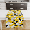 Table Runner Yellow Black Gray White Geometric Modern Dining Room Decor Textile Accent Home Decoration