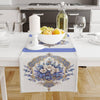 Table Runner Vintage Turkish Ottoman Blue White Floral Flowers Figures Modern Dining Room Decor Textile Accent Home Decoration